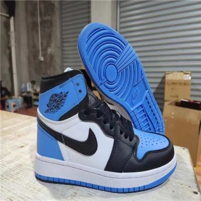 Women's Running Weapon Air Jordan 1 Blue/White/Black/Green Shoes 0248