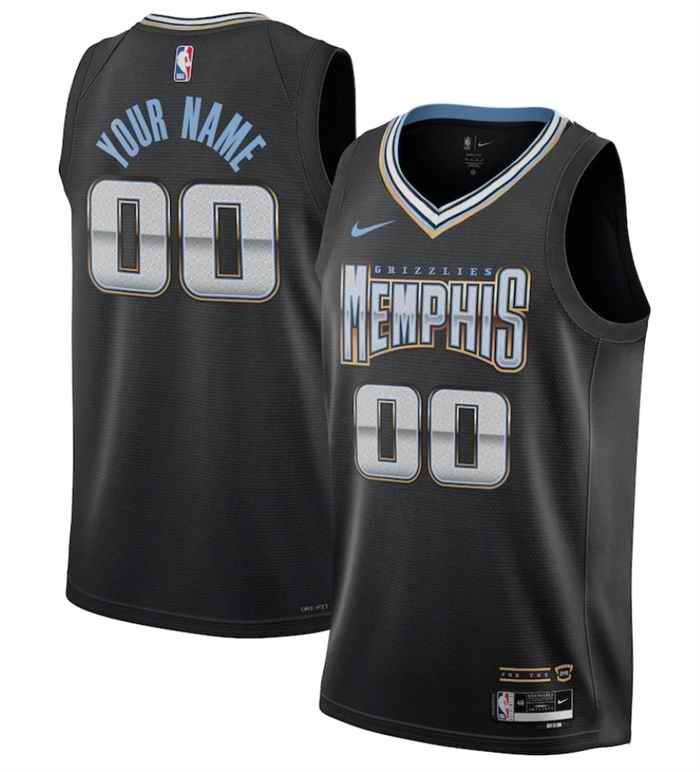 Men's Memphis Grizzlies Active Player Custom Black 2022/2023 City Edition Stitched Jersey