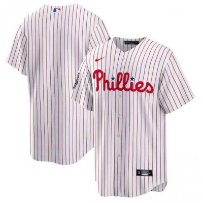 Men's Philadelphia Phillies Blank White 2022 World Series Cool Base Stitched Baseball Jersey