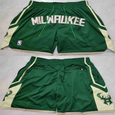 Men's Milwaukee Bucks Green Shorts (Run Small)