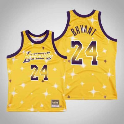 Men's Los Angeles Lakers #24 Kobe Bryant Swingman Gold Classic Airbrush Stitched Jersey