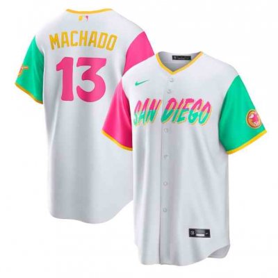 Youth San Diego Padres #13 Manny Machado 2022 White City Connect Stitched Baseball Jersey