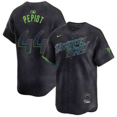 Men's Tampa Bay Rays #44 Ryan Pepiot Charcoal 2024 City Connect Limited Stitched Baseball Jersey