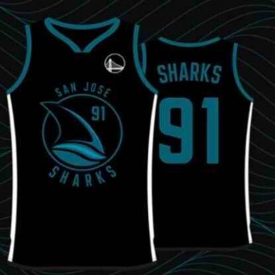 Men's Golden State Warriors x  San Jose Sharks #91 Black Basketball Jersey