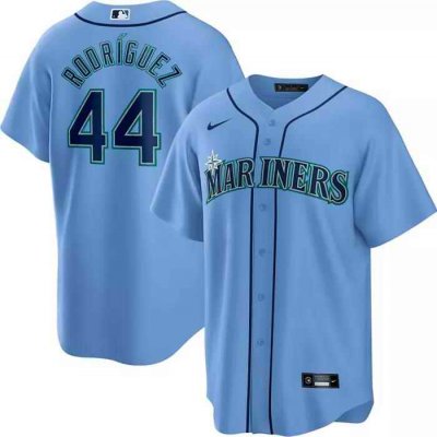 Men's Seattle Mariners #44 Julio Rodr'guez Blue Cool Base Stitched Baseball Jersey