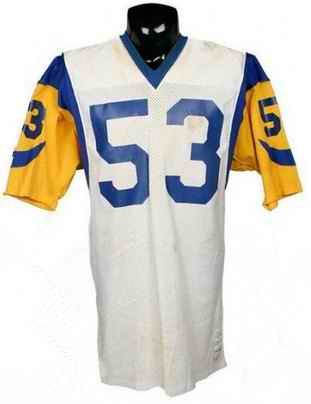 Men's Los Angeles Rams #53 Jim Youngblood 1980s White With Full Name Stitched Jersey