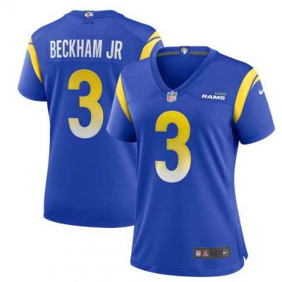 Women's Los Angeles Rams #3 Odell Beckham Jr. Royal Vapor Untouchable Limited Stitched Jersey(Run Small)