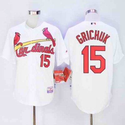 Cardinals #15 Randal Grichuk White Cool Base Stitched MLB Jersey