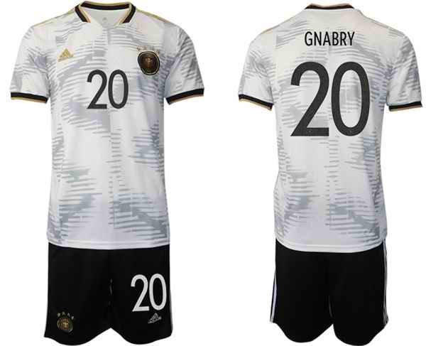 Men's Germany #20 Ganbry White 2022 FIFA World Cup Home Soccer Jersey Suit