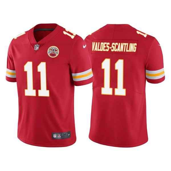 Men's Kansas City Chiefs #11 Marquez Valdes-Scantling Red Vapor Untouchable Limited Stitched Football Jersey