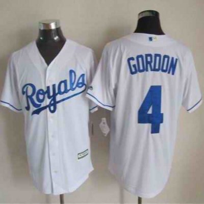 Royals #4 Alex Gordon White New Cool Base Stitched MLB Jersey