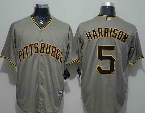 Pirates #5 Josh Harrison Grey New Cool Base Stitched MLB Jersey