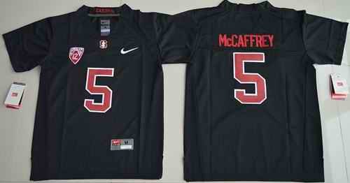 Cardinal #5 Christian McCaffrey Blackout Stitched Youth NCAA Jersey