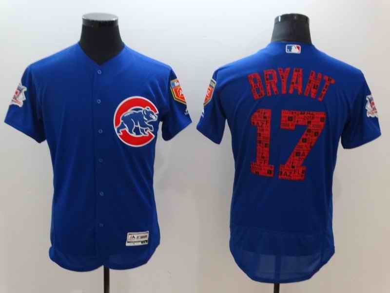 Men's Chicago Cubs #17 Kris Bryant Royal 2018 Spring Training Flexbase Stitched MLB Jersey