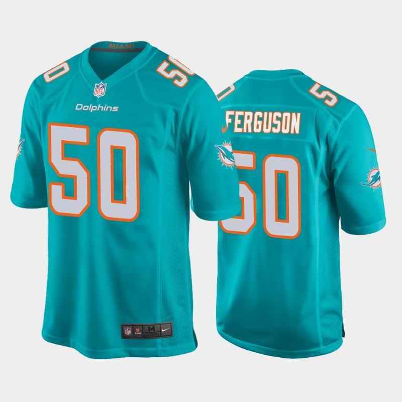 Men's Miami Dolphins #50 Blake Ferguson Aqua Stitched Jersey