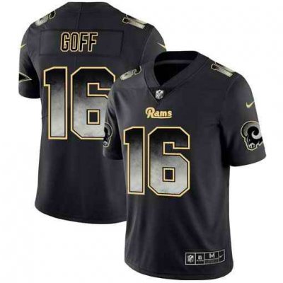 Men's Los Angeles Rams  #16 Jared Goff Black 2019 Smoke Fashion Limited Stitched NFL Jersey