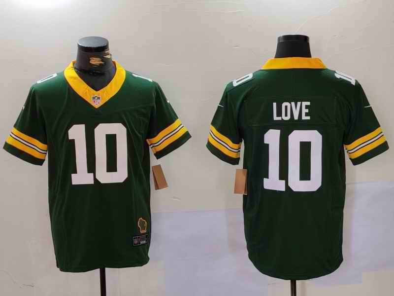 Men's Green Bay Packers  #10 Jordan Love Green 2023 F.U.S.E. Limited With Patch Stitched Football Jersey