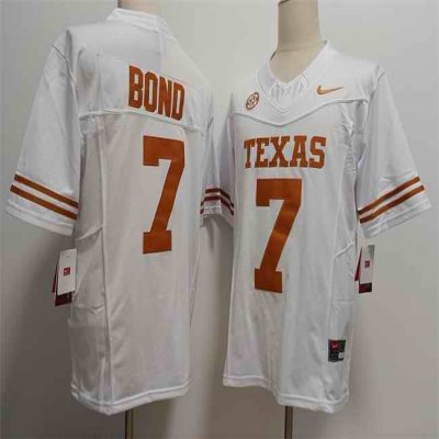 Men's Texas Longhorns #7 Isaiah Bond White F.U.S.E Stitched Jersey