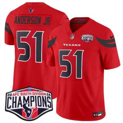 Men's Houston Texans #51 Will Anderson Jr. Red F.U.S.E. 2024 AFC South Division Champions Vapor Limited Stitched Football Jersey