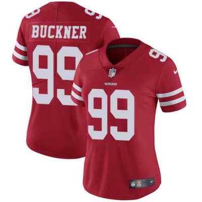 Women's NFL San Francisco 49ers #99 DeForest Buckner Red Vapor Untouchable Limited Stitched Jersey'Run Small)'