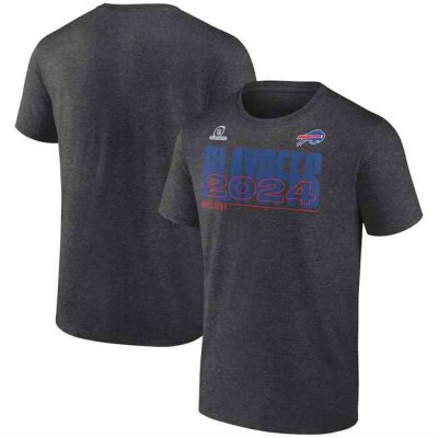 Men's Buffalo Bills Charcoal 2024 Playoffs T-Shirt