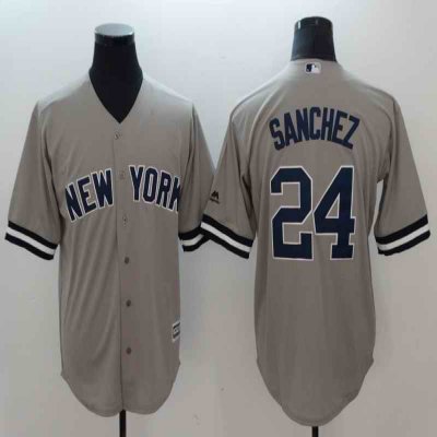 Men's New York Yankees #24 Gary Sanchez Gray Cool Base Stitched MLB Jersey