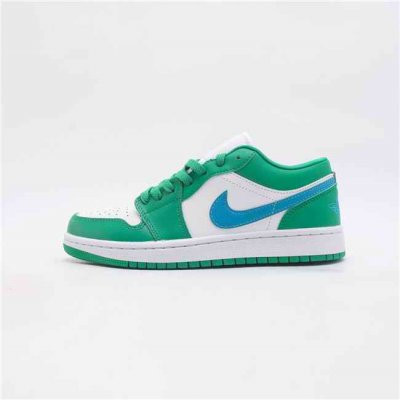 Women's Running Weapon Air Jordan 1 Green/White Shoes 0315