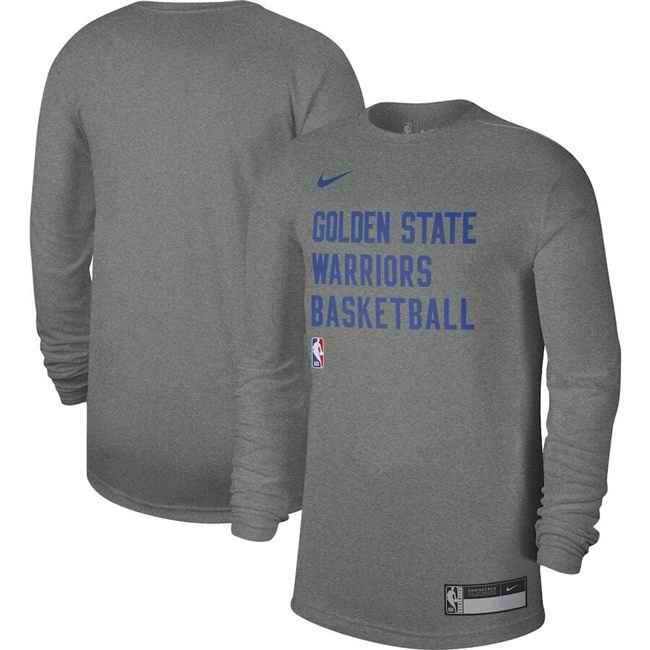 Men's Golden State Warriors Heather Gray 2023/24 Legend On-Court Practice Long Sleeve T-Shirt