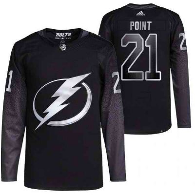 Men's Tampa Bay Lightning #21 Brayden Point Black Stitched Jersey