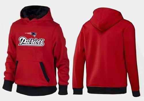 New England Patriots Authentic Logo Pullover Hoodie Red & Black