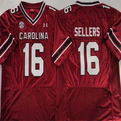 Men's South Carolina Fighting Gamecocks #16 LaNorris Sellers Garnet Stitched Jersey