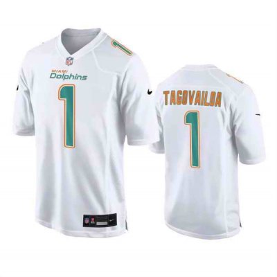 Men's Miami Dolphins #1 Tua Tagovailoa White Fashion Vapor Untouchable Stitched Football Jersey