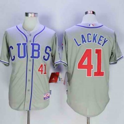 Cubs #41 John Lackey Grey Alternate Road Cool Base Stitched MLB Jersey