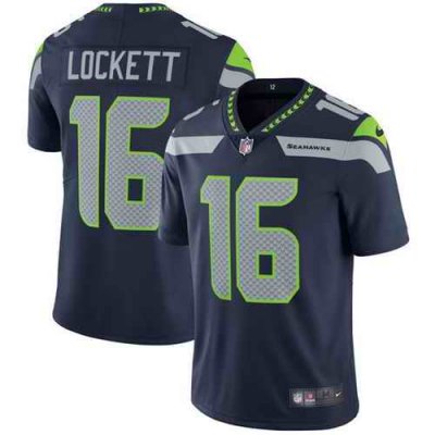 Youth Seattle Seahawks #16 Tyler Lockett Navy Vapor Untouchable L Limited Stitched NFL Jersey