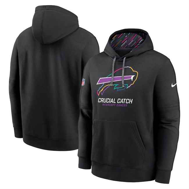 Men's Buffalo Bills Black 2024 Crucial Catch Club Pullover Hoodie