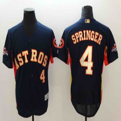 Men's Houston Astros #4 George Springer Navy 2018 Gold Program Flexbase Stitched MLB Jersey