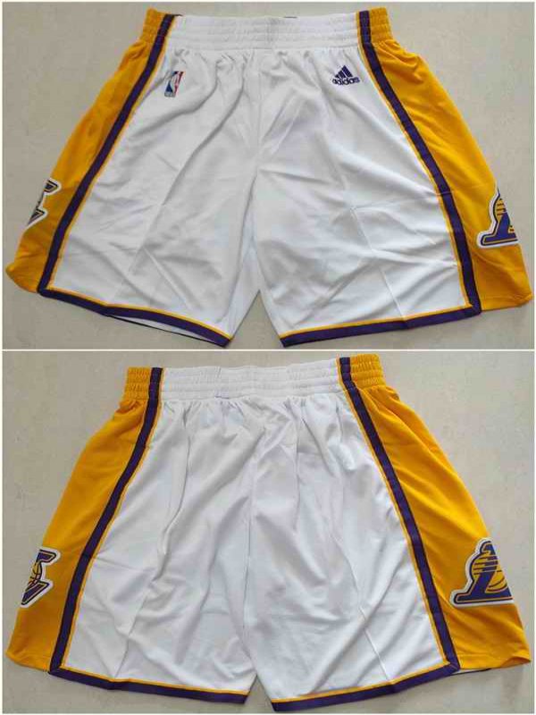 Men's Los Angeles Lakers White Shorts (Run Small)