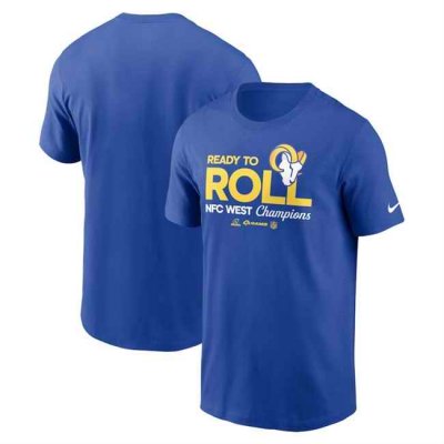 Men's Los Angeles Rams Royal 2024 NFC West Champions Locker Room Trophy Collection T-Shirt