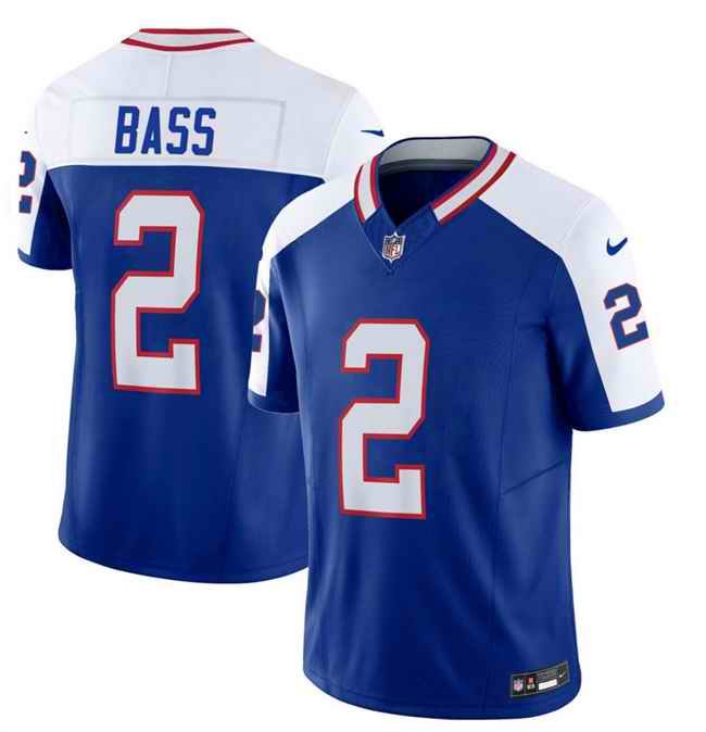 Men's Buffalo Bills #2 Tyler Bass Blue/White 2023 F.U.S.E. Throwback Vapor Untouchable Limited Stitched Jersey