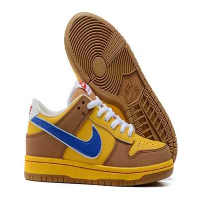 Women's Dunk Low SB Yellow/Brown Shoes 0123