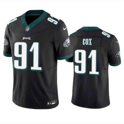 Men's Philadelphia Eagles #91 Fletcher Cox Black 2023 F.U.S.E. Vapor Untouchable Limited Stitched Football Jersey