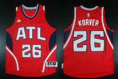 Revolution 30 Hawks #26 Kyle Korver Red Stitched NBA Jersey