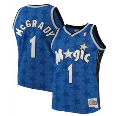 Men's Orlando Magic #1 Tracy McGrady 2000-01 Blue Stitched Jersey