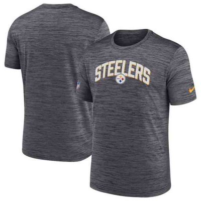 Men's Pittsburgh Steelers Black Sideline Velocity Stack Performance T-Shirt