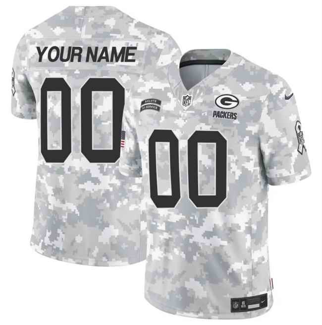 Men's Green Bay Packers Active Player Custom 2024 F.U.S.E Arctic Camo Salute to Service Limited Stitched Football Jersey