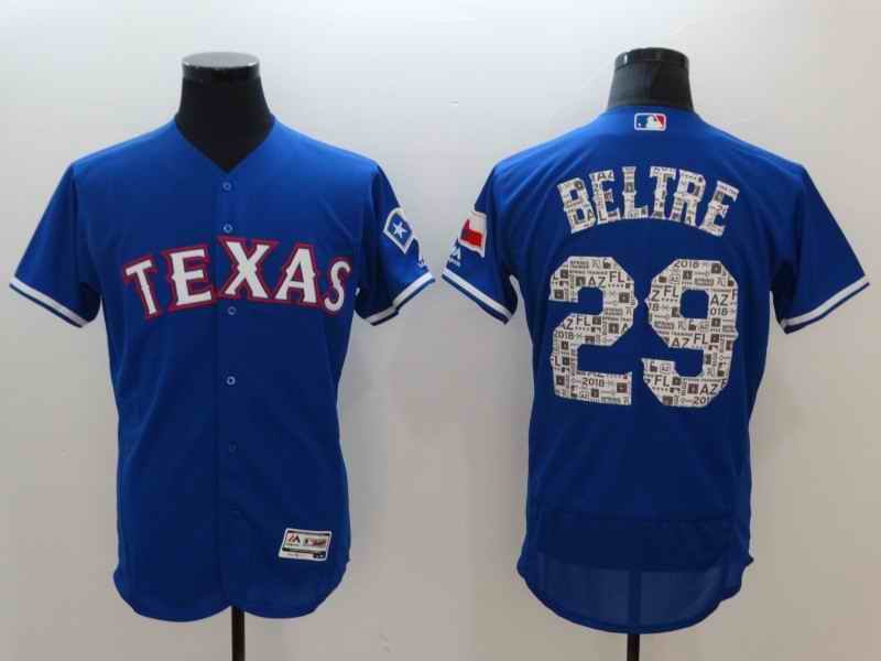 Men's Texas Rangers #29 Adrian Beltre Royal 2018 Spring Training Flexbase Stitched MLB Jersey