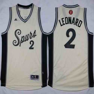 Spurs #2 Kawhi Leonard Cream 2015-2016 Christmas Day Stitched NBA Jersey