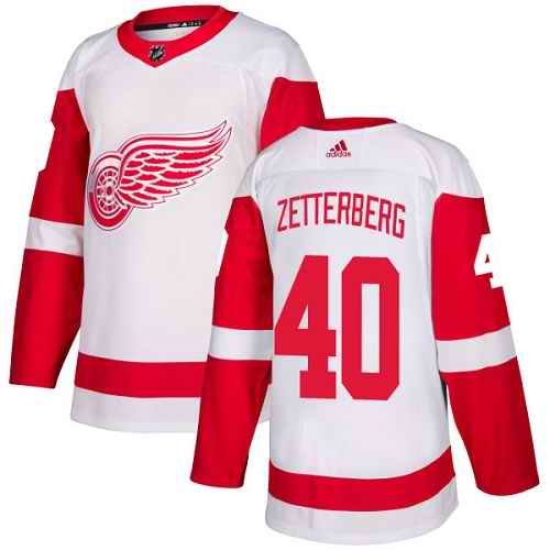 Men's Adidas Detroit Red Wings #40 Henrik Zetterberg White Stitched NHL Jersey