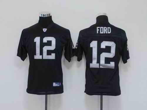 Raiders #12 Jacoby Ford Black Stitched Youth NFL Jersey