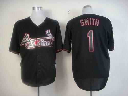 Cardinals #1 Ozzie Smith Black Fashion Stitched MLB Jersey